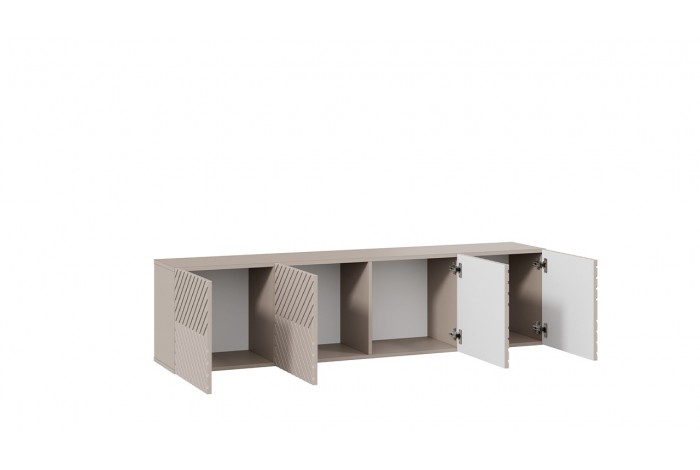 Тумба ТВ «Танго» Глиняно серый, Холст латте