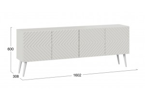 Тумба ТВ Танго с опорами Белый, Холст Белый