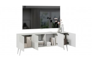 Тумба ТВ Танго с опорами Белый, Холст Белый