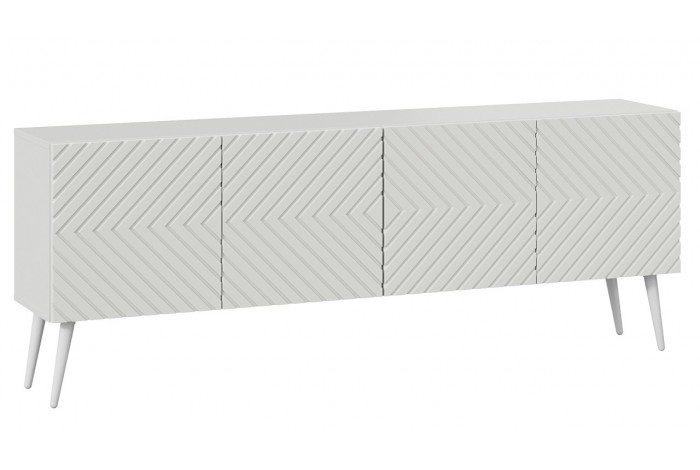 Тумба ТВ «Танго» с опорами Белый, Холст Белый