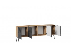 Тумба ТВ Танго с опорами Дуб крафт золотой/Холст вулкан