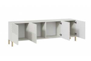 Тумба ТВ Танго Тип 1 с опорами Золото розовое, Белый, Холст Белый