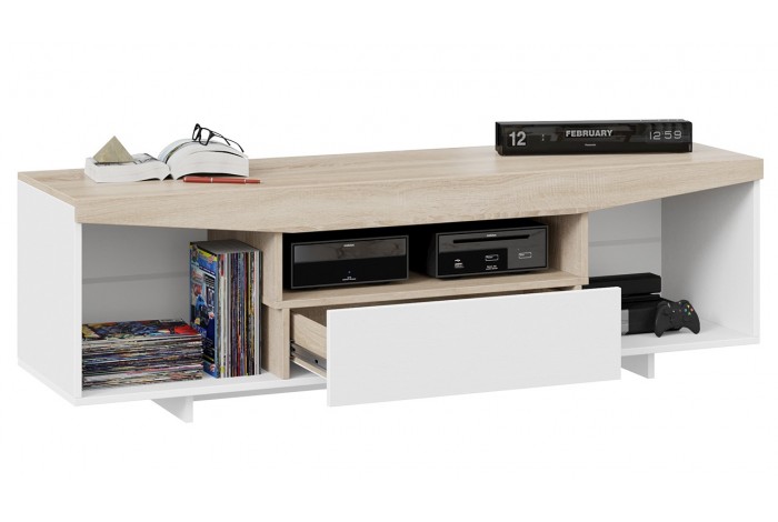Тумба ТВ Тип 1 Белый Ясень, Дуб Сонома