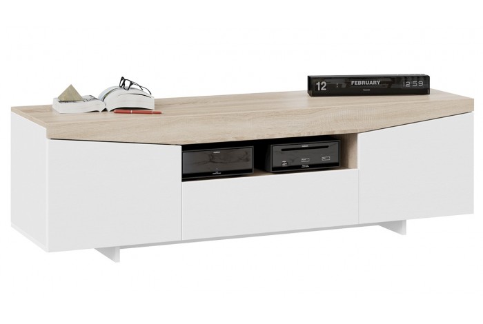 Тумба ТВ Тип 1 Белый Ясень, Дуб Сонома