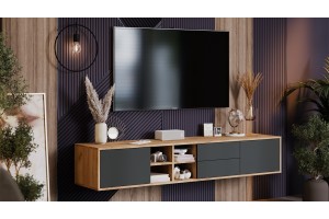 Тумба ТВ Тип 5 Дуб Крафт золотой, Антрацит