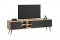 Тумба ТВ Тип 5 с опорами Дуб Крафт золотой, Антрацит, Серый