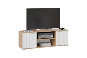 Тумба под ТВ Хилтон Исп.2 Дуб Крафт золотой, Белый матовый