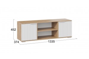 Тумба под ТВ Хилтон Исп.2 Дуб Крафт золотой, Белый матовый