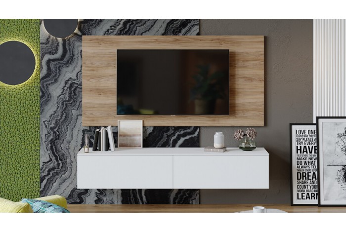 Модульная гостиная «Порто» Яблоня Беллуно, Белый софт