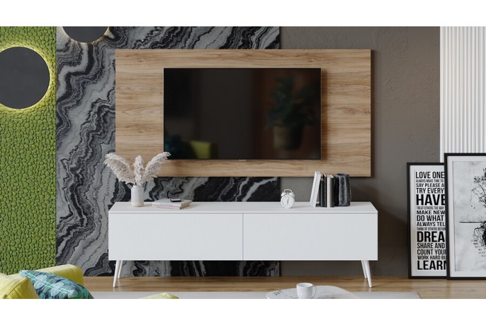 Модульная гостиная «Порто» Яблоня Беллуно, Белый софт