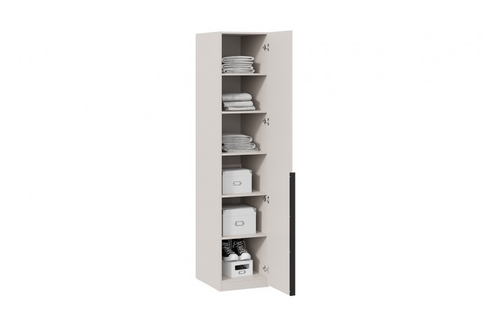 Шкаф для белья «Порто» (580) с 1 зеркальной дверью  - СМ-393.07.002 Кашемир матовый