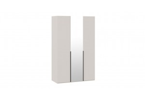 Шкаф для одежды Порто (580) с 2 глухими и 1 зеркальной дверями Кашемир матовый, Кашемир сатин