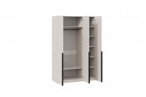 Шкаф для одежды Порто (580) с 2 глухими и 1 зеркальной дверями Кашемир матовый, Кашемир сатин