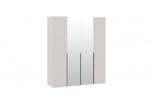 Шкаф для одежды Порто (580) с 2 глухими и 2 зеркальными дверями Кашемир матовый, Кашемир сатин