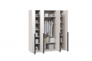 Шкаф для одежды Порто (580) с 2 глухими и 2 зеркальными дверями Кашемир матовый, Кашемир сатин