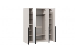 Шкаф для одежды Порто (580) с 2 глухими и 2 зеркальными дверями Кашемир матовый, Кашемир сатин