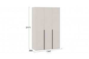 Шкаф для одежды Порто (580) с 3 глухими дверями Кашемир матовый, Кашемир сатин