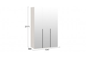 Шкаф для одежды Порто (580) с 3 зеркальными дверями Кашемир матовый