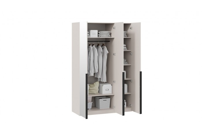 Шкаф для одежды «Порто» (580) с 3 зеркальными дверями - СМ-393.07.111 Кашемир матовый