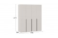 Шкаф для одежды «Порто» (580) с 4 глухими дверями - СМ-393.07.110 Кашемир матовый, Кашемир сатин