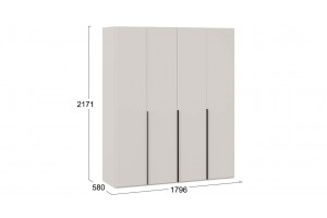 Шкаф для одежды Порто (580) с 4 глухими дверями Кашемир матовый, Кашемир сатин