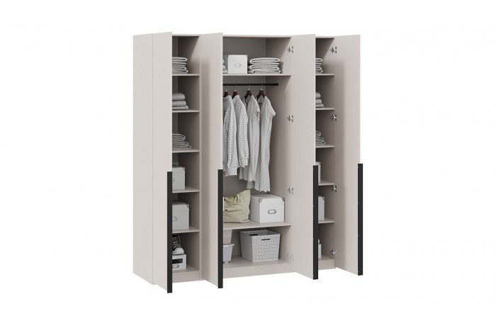 Шкаф для одежды «Порто» (580) с 4 глухими дверями - СМ-393.07.110 Кашемир матовый, Кашемир сатин