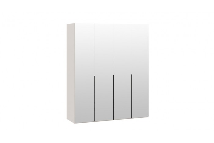 Шкаф для одежды «Порто» (580) с 4 зеркальными дверями - СМ-393.07.109 Кашемир матовый