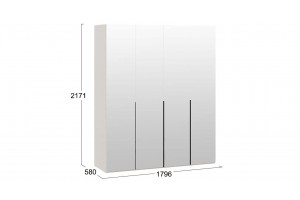 Шкаф для одежды Порто (580) с 4 зеркальными дверями Кашемир матовый