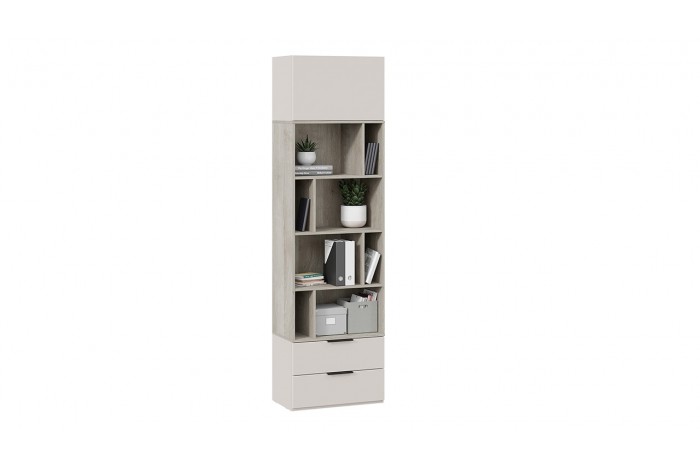 Шкаф комбинированный «Порто» (366) Исп.2 - ТД-393.07.20 Исп.2 Кашемир сатин, Кашемир матовый, Баттл Рок