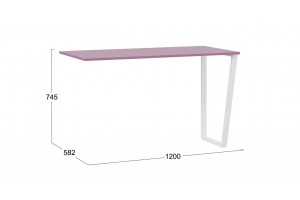 Стол письменный Порто Белый, Фиолетовый