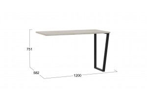 Стол письменный Порто Графит, Баттл Рок