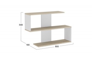 Полка настенная Diamond Тип 1 Дуб Сонома, Белый