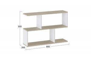 Полка настенная Тип 14 Дуб Сонома, Белый Ясень