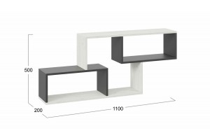 Полка настенная Тип 4 Антрацит, Дуб Крафт белый