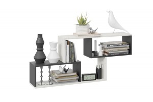 Полка настенная Тип 4 Антрацит, Дуб Крафт белый