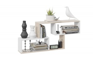 Полка настенная Тип 4 Дуб Сонома, Белый (поры дерева)