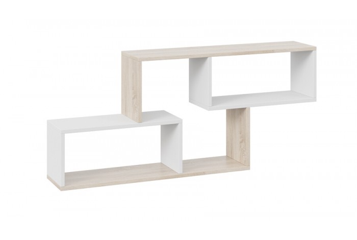 Полка настенная Тип 4 Дуб Сонома, Белый (поры дерева)