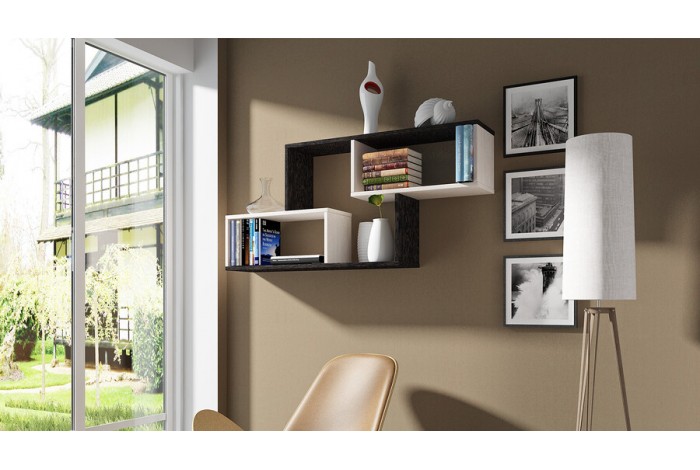 Полка настенная Тип 4 Венге Цаво, Дуб молочный