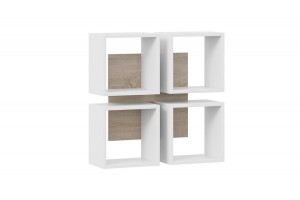 Полка настенная Тип 8 Дуб Сонома, Белый (поры дерева)