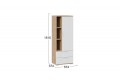 Шкаф для посуды «Хилтон» Исп.2 - 413.26 Дуб Крафт золотой, Белый матовый