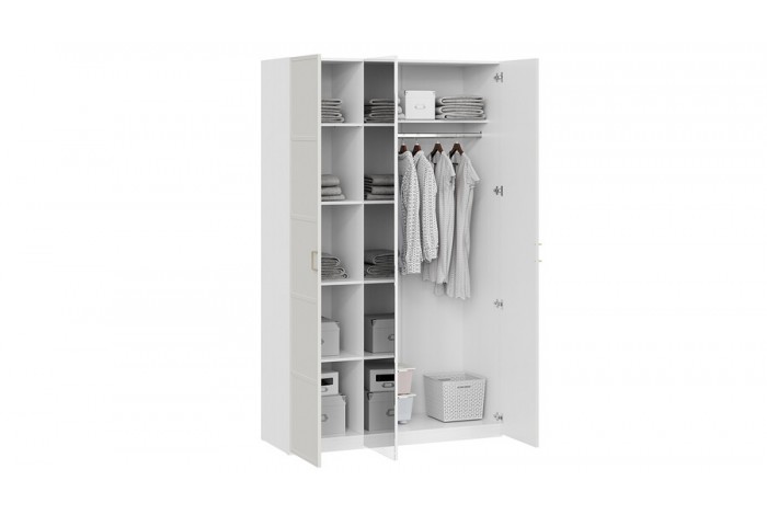 Шкаф комбинированный «Стелла» - 402.43 Белый холст, Белый Жемчуг