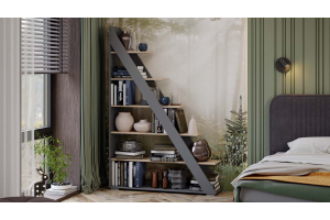 Стеллаж тип 14 Графит Серый, Дуб Сонома