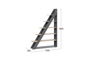 Стеллаж тип 14 Графит Серый, Дуб Сонома
