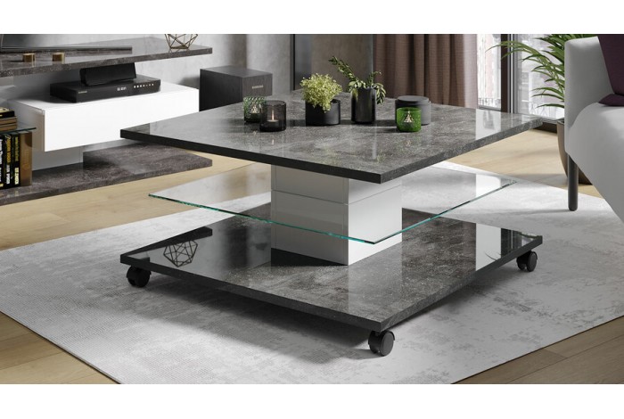 Стол журнальный «Diamond» тип 1 Белый, Ателье темный глянец