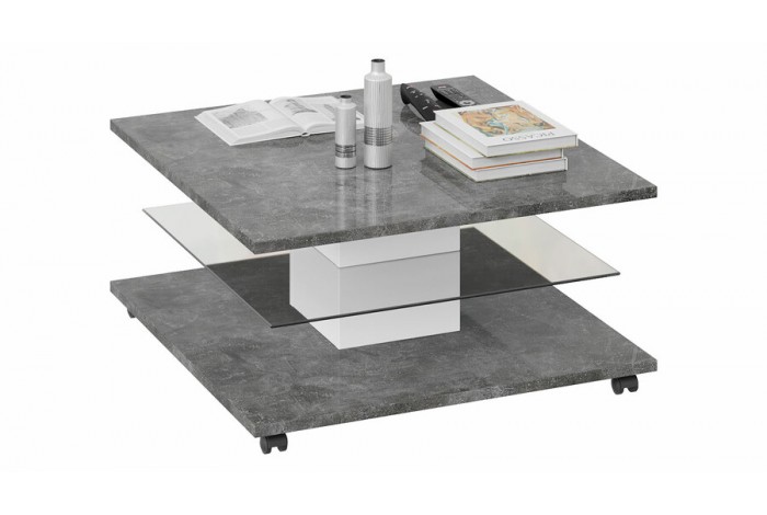 Стол журнальный «Diamond» тип 1 Белый, Ателье темный глянец