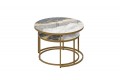 Стол журнальный «Вега» Золото, Стекло Золотой мрамор