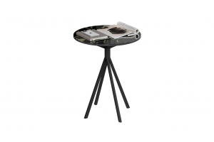 Стол журнальный ДП 1-04-14 Черный, Стекло Камень №7