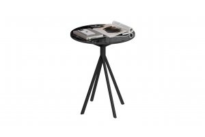 Стол журнальный ДП 1-04-14 Черный, Стекло Мрамор черный