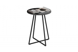 Стол журнальный ДП 1-04-15 Черный, Стекло Мрамор черный