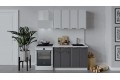 Кухонный гарнитур «Белладжио» длиной 120 см Белый, Фон белый, Софт графит